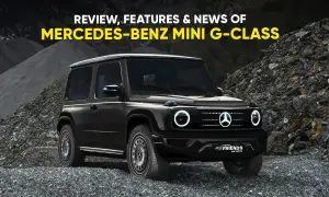 Schwarzer Mini G-Klasse Mercedes im Gelände.
