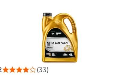 Goldene 4L-Kanister mit Orlen Oil Max Expert C3 5W-40 Motoröl. Die ACEA C3 Bedeutung steht für moderne Motorentechnologie.