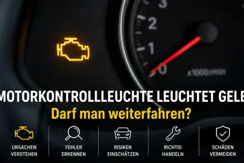 Gelbe Motorkontrollleuchte leuchtet: Ursachen verstehen, Fehler erkennen, Risiken einschätzen, richtig handeln und Schäden vermeiden.