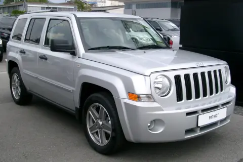 Silberner Jeep Patriot, der auf einem Parkplatz steht. Bekannt für seine Robustheit, aber auch für seine Jeep Patriot Schwachstellen, wie z.B. Rost an den Radläufen.
