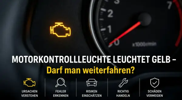 Gelbe Motorkontrollleuchte leuchtet: Ursachen verstehen, Fehler erkennen, Risiken einschätzen, richtig handeln und Schäden vermeiden.