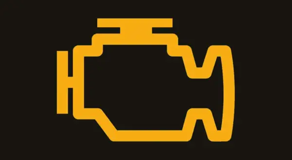 Gelbe Motorkontrollleuchte. Sie fragt sich, was bedeutet die Motorkontrollleuchte? Zeit für eine Werkstatt.