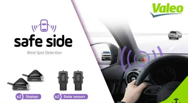 Valeo Safe Side: Nachrüst-Kit für den toten Winkel. Enthält 2 Displays und 2 Radarsensoren für mehr Sicherheit.