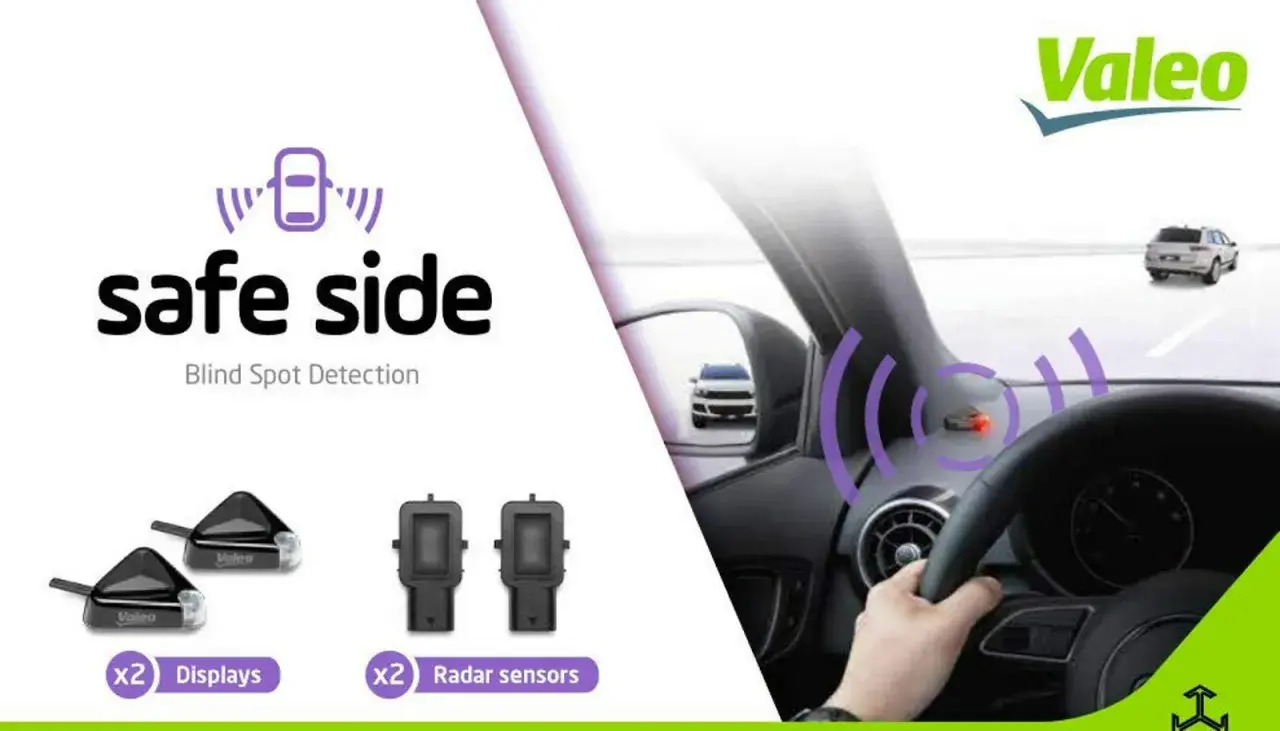 Valeo Safe Side: Nachrüst-Kit für den toten Winkel. Enthält 2 Displays und 2 Radarsensoren für mehr Sicherheit.